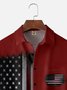 Hardaddy American Flag Chest Pocket Short Sleeve Casual Shirt