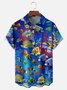 Moisture Wicking Underwater World Fish Chest Pocket Hawaiian Shirt