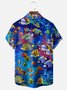 Moisture Wicking Underwater World Fish Chest Pocket Hawaiian Shirt