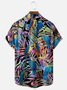 Moisture Wicking Tropical Plants Parrot Chest Pocket Hawaiian Shirt