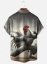 Moisture Wicking Kung Fu Chicken Chest Pocket Hawaiian Shirt