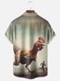 Moisture Wicking Funny Dinosaur Chicken Chest Pocket Hawaiian Shirt
