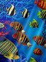 Moisture Wicking Underwater World Fish Chest Pocket Hawaiian Shirt