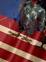 Tall Size Moisture-wicking Independence Day Rooster American Flag Chest Pocket Casual Shirt