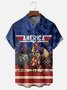 Tall Size Moisture-wicking Independence Day Rooster American Flag Chest Pocket Casual Shirt
