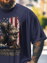 Big Size Men's Memorial Day American Flag Loose T-shirt