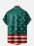 Tall Size Moisture-wicking Independence Day Rooster American Flag Chest Pocket Casual Shirt