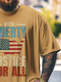 Big Size Men's American Flag Independence Day Loose Fit T-shirt