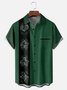 Tall Size Moisture-wicking Poker Symbols Chest Pocket Bowling Shirt
