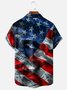 Moisture-wicking American Flag Chest Pocket Casual Shirt