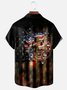 Moisture-wicking American Flag Chest Pocket Casual Shirt