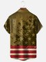 Tall Size Moisture-wicking Independence Day Rooster American Flag Chest Pocket Casual Shirt