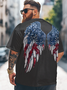 Big Size Men's American Flag Art Independence Day Loose Fit T-shirt