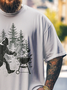Big Size Men's Bigfoot BBQ Party Loose T-shirt