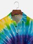 Tall Size Moisture-wicking Hippie Tie Dye Chest Pocket Casual Shirt