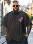 Big Size Men's American Flag Art Independence Day Loose Fit T-shirt