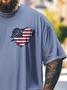 Big Size Men's American Flag Art Independence Day Loose Fit T-shirt