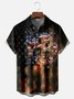 Moisture-wicking American Flag Chest Pocket Casual Shirt