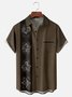 Tall Size Moisture-wicking Poker Symbols Chest Pocket Bowling Shirt
