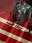 Tall Size Moisture-wicking Independence Day Rooster American Flag Chest Pocket Casual Shirt