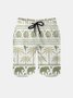 Men's Swim Trunks Hawaiian Tropical Palm Tree Beach Shorts with Pockets