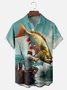 Moisture-wicking Fishing Chest Pocket Hawaiian Shirt