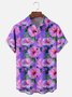 Moisture-wicking Floral Gradient Color Chest Pocket Hawaiian Shirt
