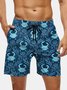 Men's Swim Trunks Hawaiian Marine Crab Beach Shorts with Pockets