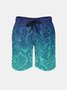 Men's Swim Trunks Hawaiian Tropical Palm Tree Beach Shorts with Pockets