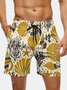 Men's Swim Trunks Hawaiian Marine Life Beach Shorts with Pockets