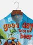 Moisture Wicking Beer Holiday Dog Chest Pocket Hawaiian Shirt