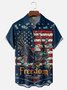 Moisture-wicking American Flag Eagle Chest Pocket Casual Shirt