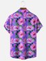 Moisture-wicking Floral Gradient Color Chest Pocket Hawaiian Shirt