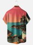 Hardaddy X Artist Clayziq Moisture-wicking Beach Building Scenery Chest Pocket Hawaiian Shirt