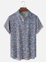 Moisture-wicking Gradient Color Geomatric Chest Pocket Casual Shirt