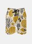 Men's Swim Trunks Hawaiian Marine Life Beach Shorts with Pockets