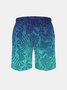 Men's Swim Trunks Hawaiian Tropical Palm Tree Beach Shorts with Pockets