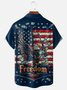 Moisture-wicking American Flag Eagle Chest Pocket Casual Shirt