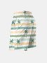 Men's Swim Trunks Hawaiian Tropical Palm Tree Beach Shorts with Pockets