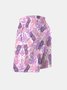 Men's Swim Trunks Hawaiian Tropical Palm Tree Pineapple Beach Shorts with Pockets