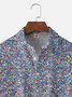 Moisture-wicking Gradient Color Geomatric Chest Pocket Casual Shirt