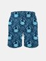 Men's Swim Trunks Hawaiian Marine Crab Beach Shorts with Pockets