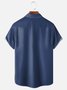 Hardaddy Shirts For Father Geometric Stripe Chest Pocket Short Sleeve Bowling Shirt