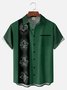 Big Size Moisture-wicking Poker Symbols Chest Pocket Bowling Shirt