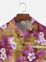Big Size Moisture-wicking Tropical Hibiscus Flower Chest Pocket Hawaiian Shirt
