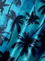 Big Size Moisture-wicking Palm Tree Chest Pocket Hawaiian Shirt
