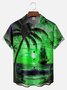 Big Size Moisture-wicking Palm Tree Chest Pocket Hawaiian Shirt