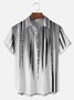 Big Size Moisture-wicking Classic Abstract Textured Vertical Stripe Chest Pocket Casual Shirt