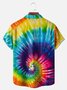 Big Size Moisture-wicking Hippie Tie Dye Chest Pocket Casual Shirt
