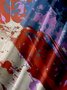 Big Size Moisture-wicking American Flag Oil Painting Ink Art Chest Pocket Casual Shirt